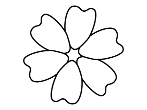 大輪の花の白黒イラスト02