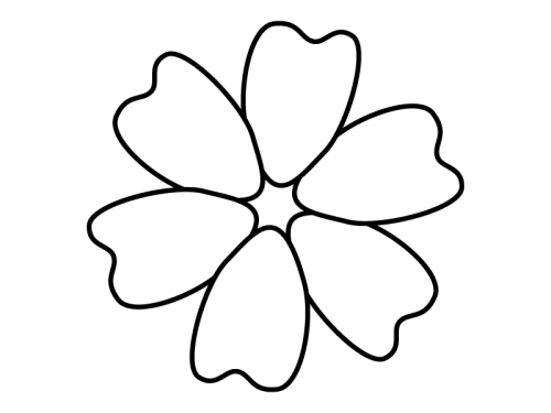 大輪の花の白黒イラスト02