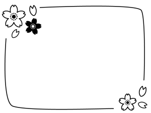 桜のフレーム 枠の白黒イラスト かわいい無料の白黒イラスト モノぽっと 桜のフレーム 枠の白黒イラスト かわいい無料の白黒イラスト モノぽっと