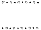 星のフレーム・枠の白黒イラスト