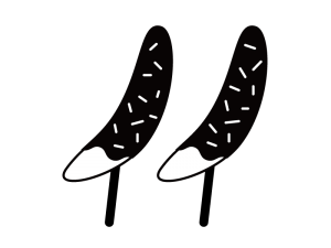 チョコバナナの白黒イラスト02 かわいい無料の白黒イラスト モノぽっと チョコバナナの白黒イラスト02 かわいい無料の白黒イラスト モノぽっと