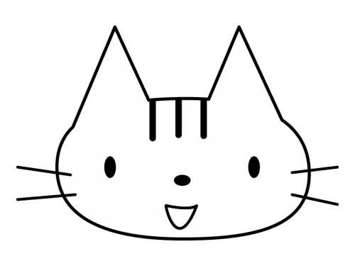 かわいい猫の白黒イラスト02 かわいい無料の白黒イラスト モノぽっと