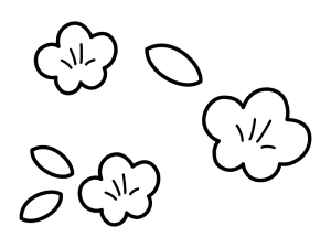 桃の花の白黒イラスト02 かわいい無料の白黒イラスト モノぽっと