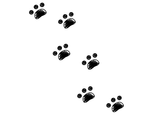 動物の足跡・肉球の白黒イラスト02