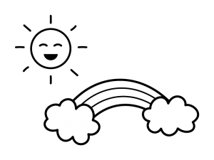 虹と太陽の白黒イラスト かわいい無料の白黒イラスト モノぽっと 虹と太陽の白黒イラスト かわいい無料の白黒イラスト モノぽっと