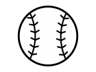 野球ボールの白黒イラスト