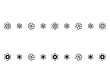 小花のライン・罫線の白黒イラスト