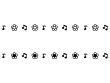 音符と小花のライン・罫線の白黒イラスト
