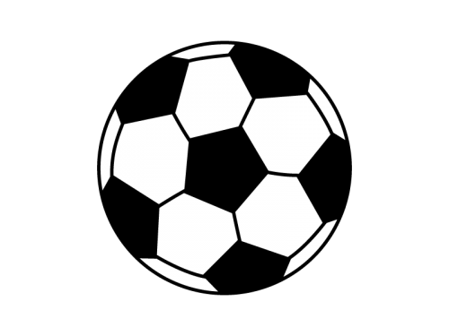 サッカーボールの白黒イラスト