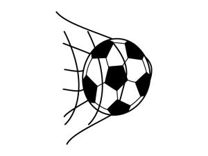 サッカーのゴールの白黒イラスト