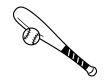 野球・バットとボールの白黒イラスト