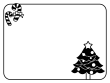 クリスマスツリーのフレーム・枠の白黒イラスト