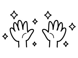 ピカピカの清潔な手の白黒イラスト02 かわいい無料の白黒イラスト モノぽっと ピカピカの清潔な手の白黒イラスト02 かわいい無料の白黒イラスト モノぽっと