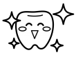 ピカピカの歯のキャラクターの白黒イラスト02