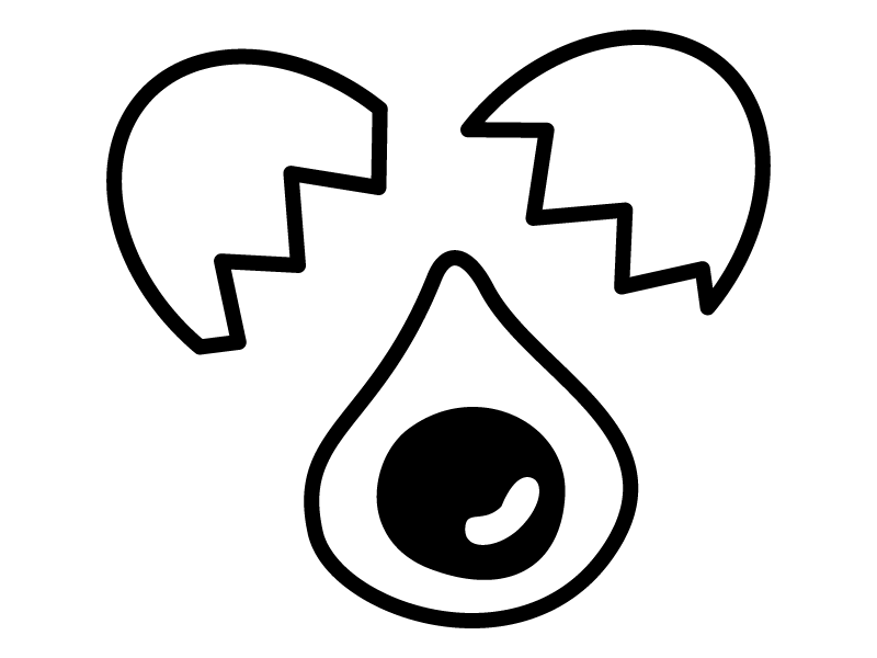 水玉子 オリジナルイラスト モノクロ黒と白の水玉のかわいいパターンの