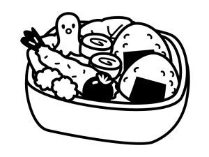 お弁当の白黒イラスト かわいい無料の白黒イラスト モノぽっと