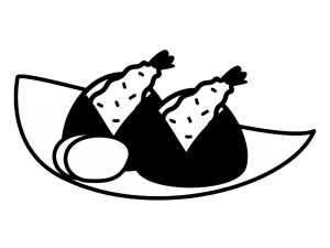 天むすの白黒イラスト かわいい無料の白黒イラスト モノぽっと