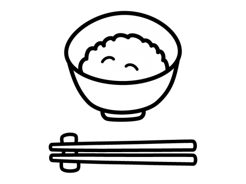 ご飯 小盛 の白黒イラスト かわいい無料の白黒イラスト モノぽっと